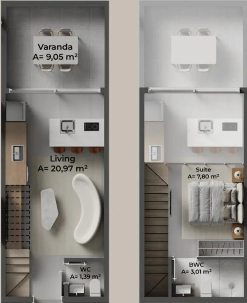 Flat/Apart Hotel, 1 quarto, 52 m² - Foto 5