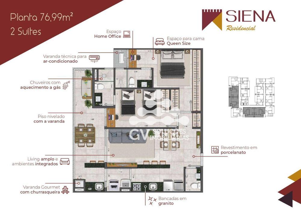 Apartamento à venda com 2 quartos, 76m² - Foto 9