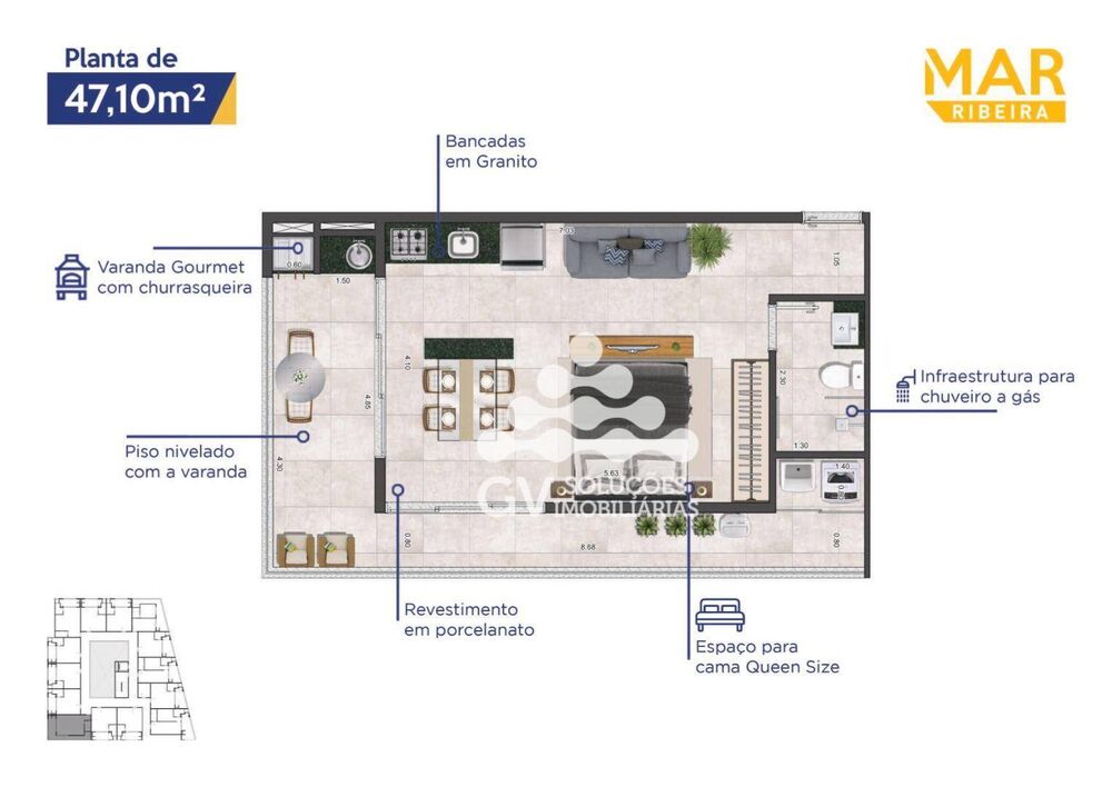 Apartamento, 1 quarto, 35 m² - Foto 1