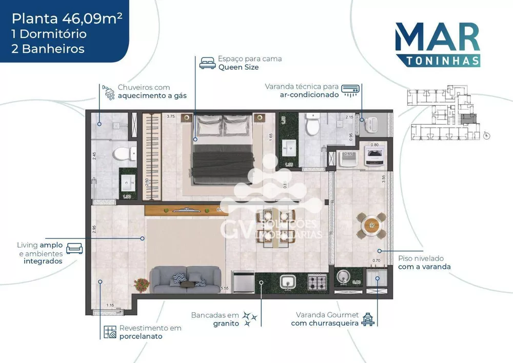 Apartamento, 1 quarto, 35 m² - Foto 11