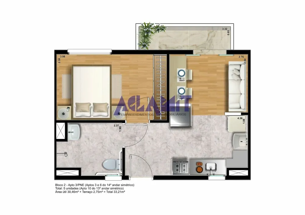 Kitnet-Studio, 35 m² - Foto 9
