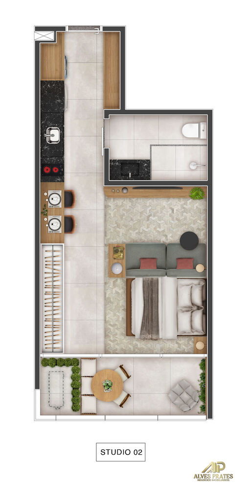 Apartamento, 1 quarto, 36 m² - Foto 1