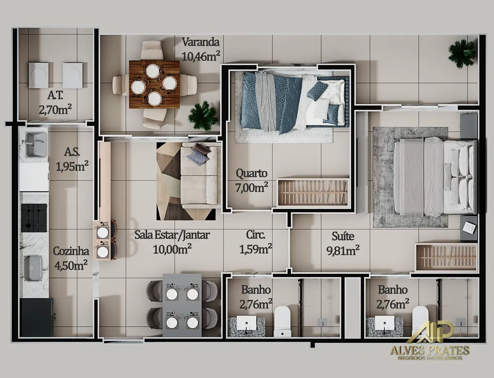 Apartamento, 2 quartos, 61 m² - Foto 23