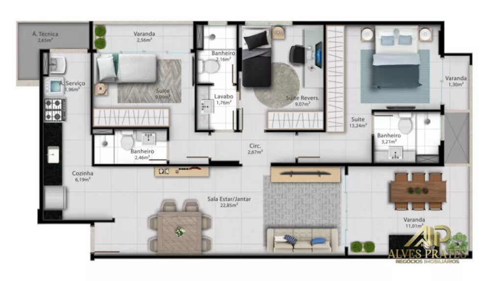 Apartamento, 3 quartos, 102 m² - Foto 18