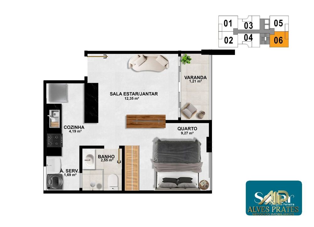 Apartamento, 1 quarto, 33 m² - Foto 16