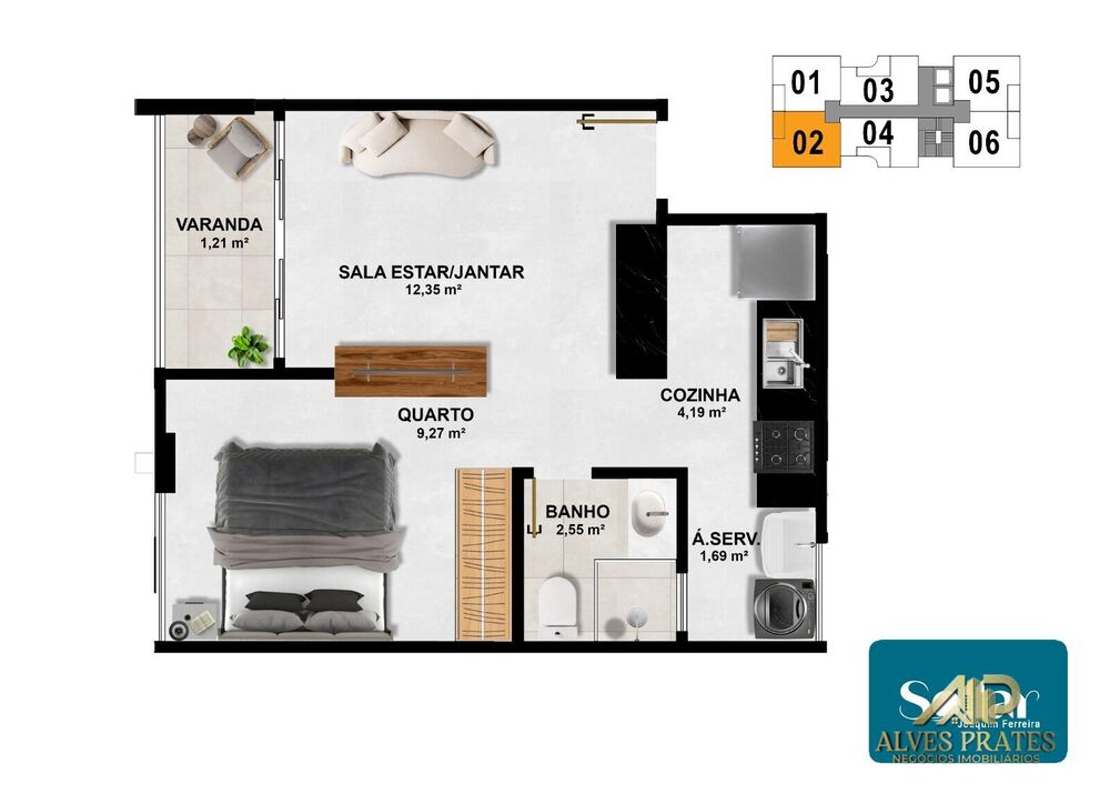 Apartamento, 1 quarto, 33 m² - Foto 14