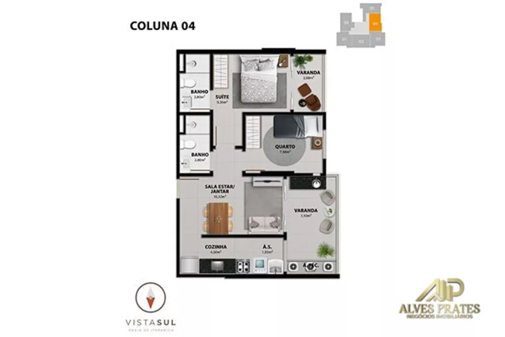 Apartamento, 2 quartos, 60 m² - Foto 3