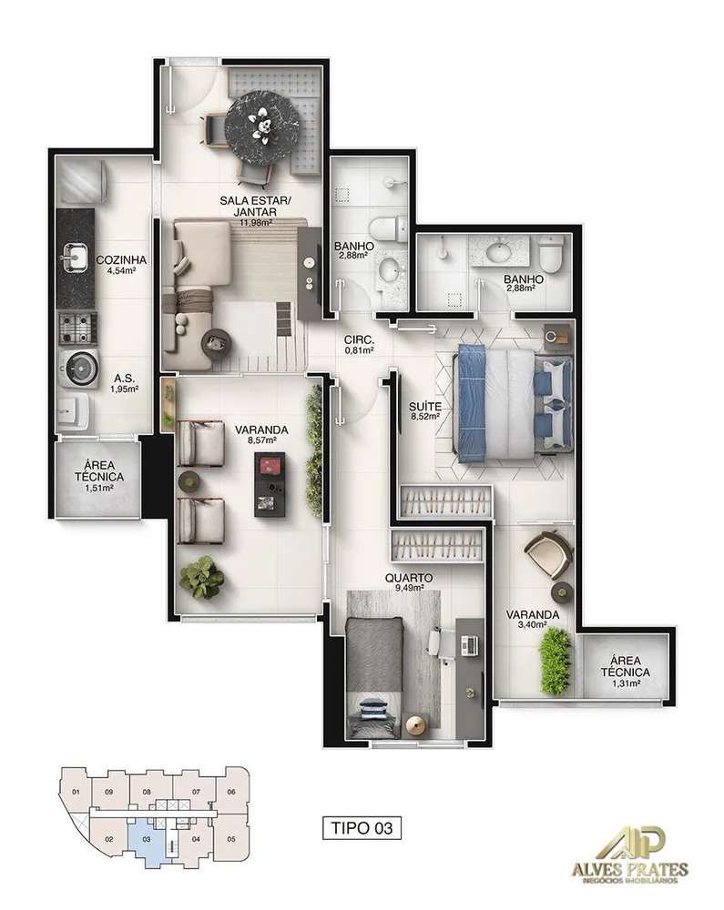 Apartamento, 2 quartos, 56 m² - Foto 18