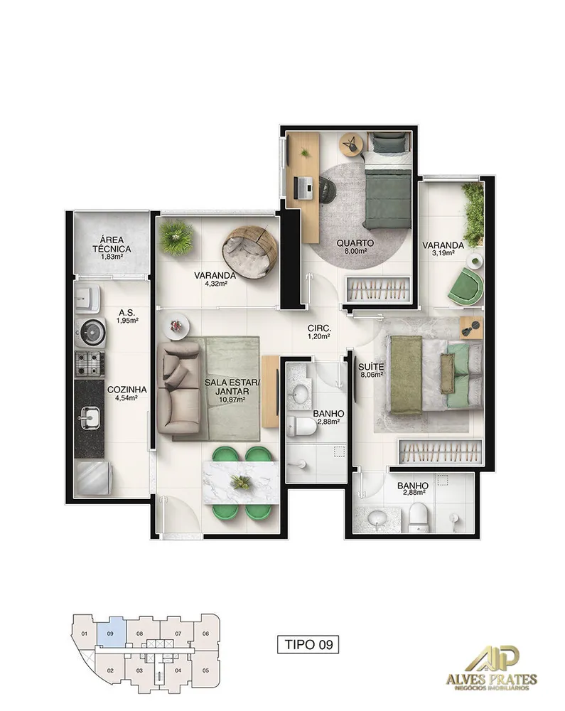 Apartamento, 2 quartos, 56 m² - Foto 17
