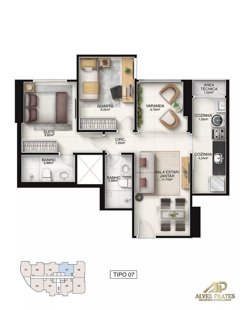 Apartamento, 2 quartos, 56 m² - Foto 13