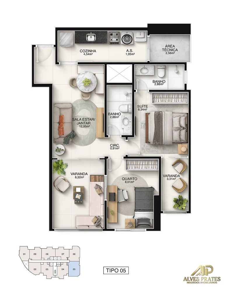 Apartamento, 2 quartos, 56 m² - Foto 22
