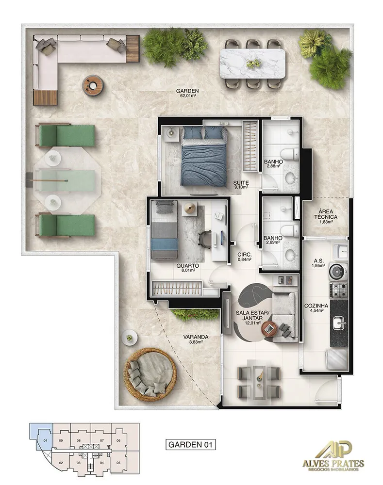 Apartamento, 2 quartos, 56 m² - Foto 24