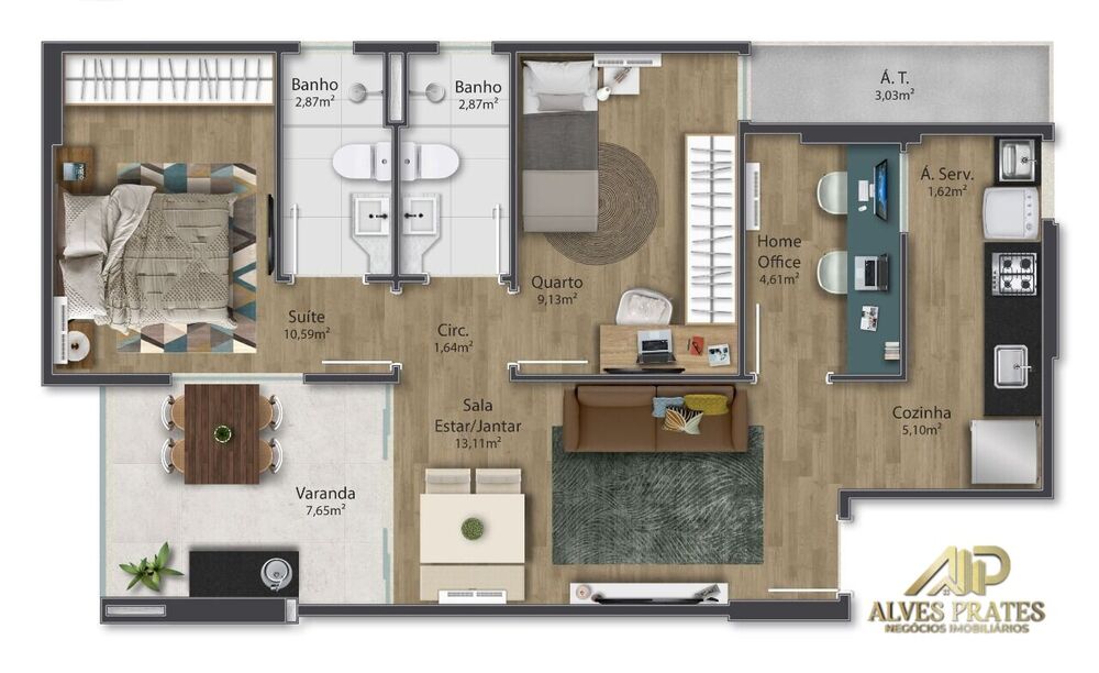 Apartamento, 3 quartos, 70 m² - Foto 8