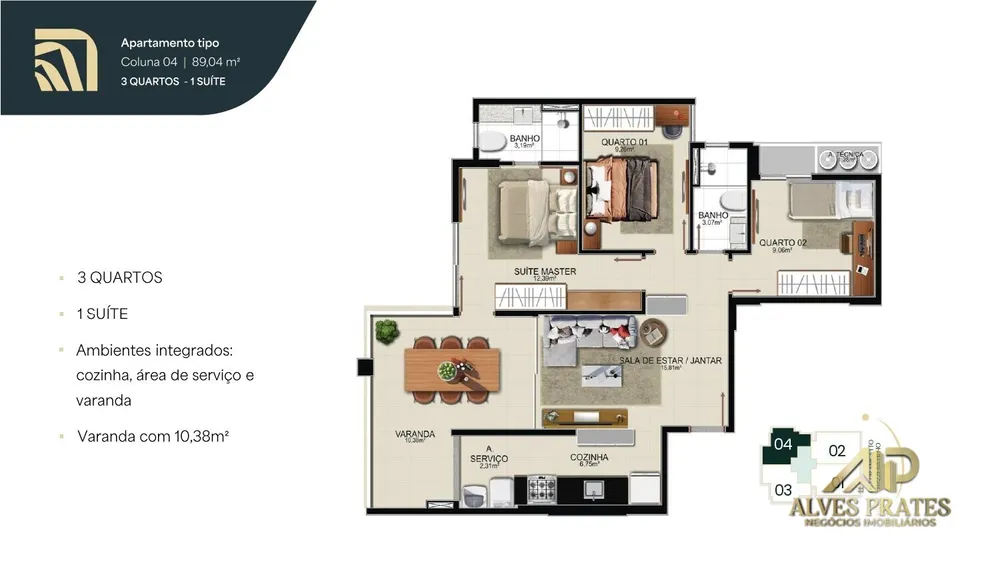 Apartamento, 3 quartos, 105 m² - Foto 19