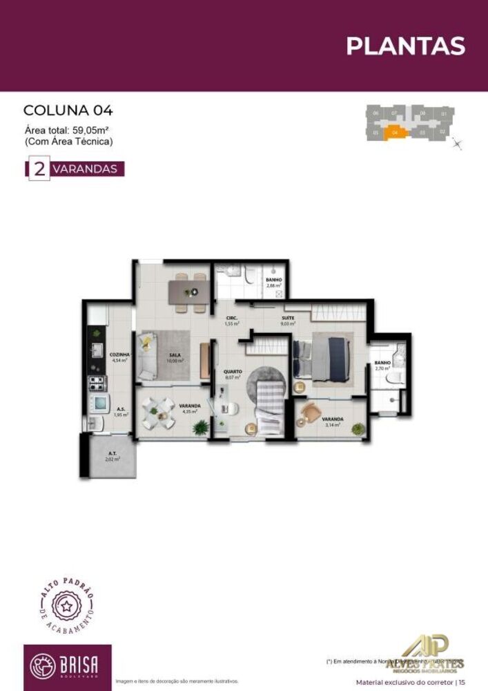 Apartamento, 2 quartos, 58 m² - Foto 6