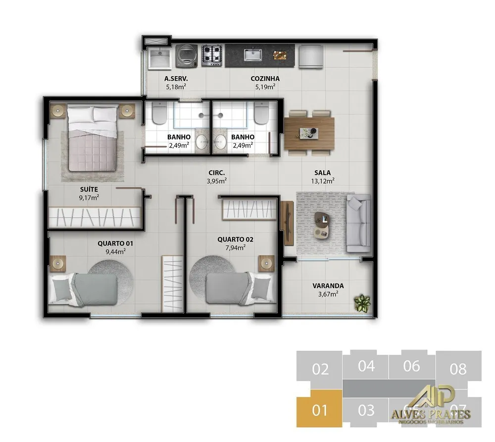 Apartamento, 2 quartos, 51 m² - Foto 11