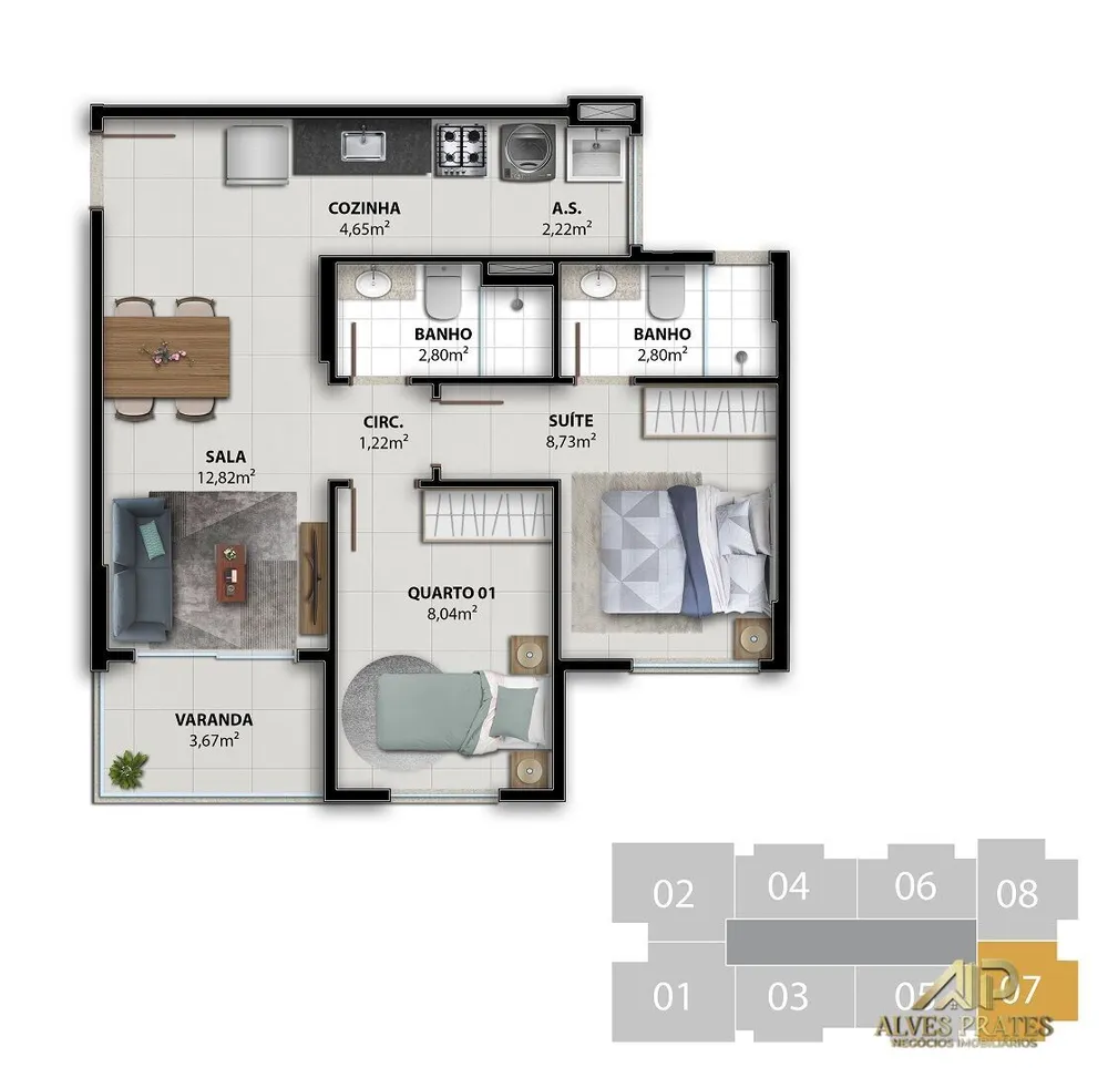 Apartamento, 2 quartos, 51 m² - Foto 14