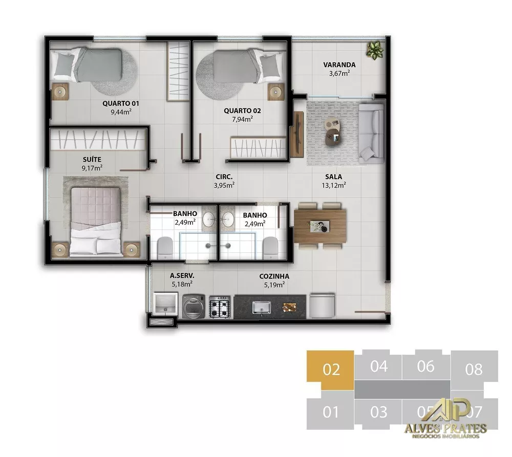Apartamento, 2 quartos, 51 m² - Foto 4