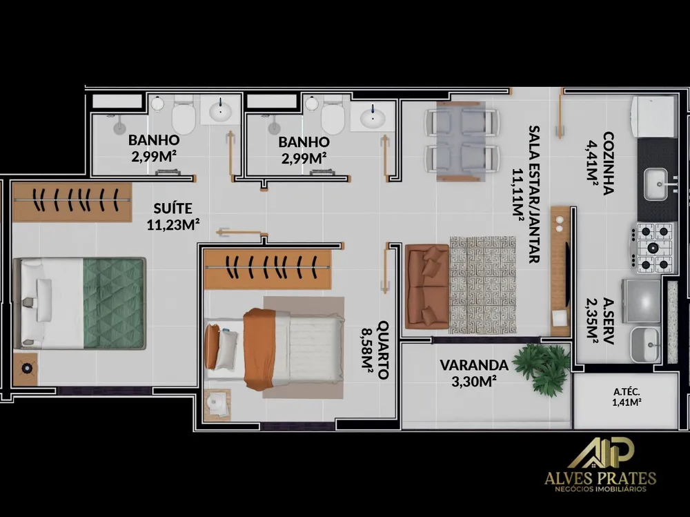 Apartamento, 2 quartos, 50 m² - Foto 15