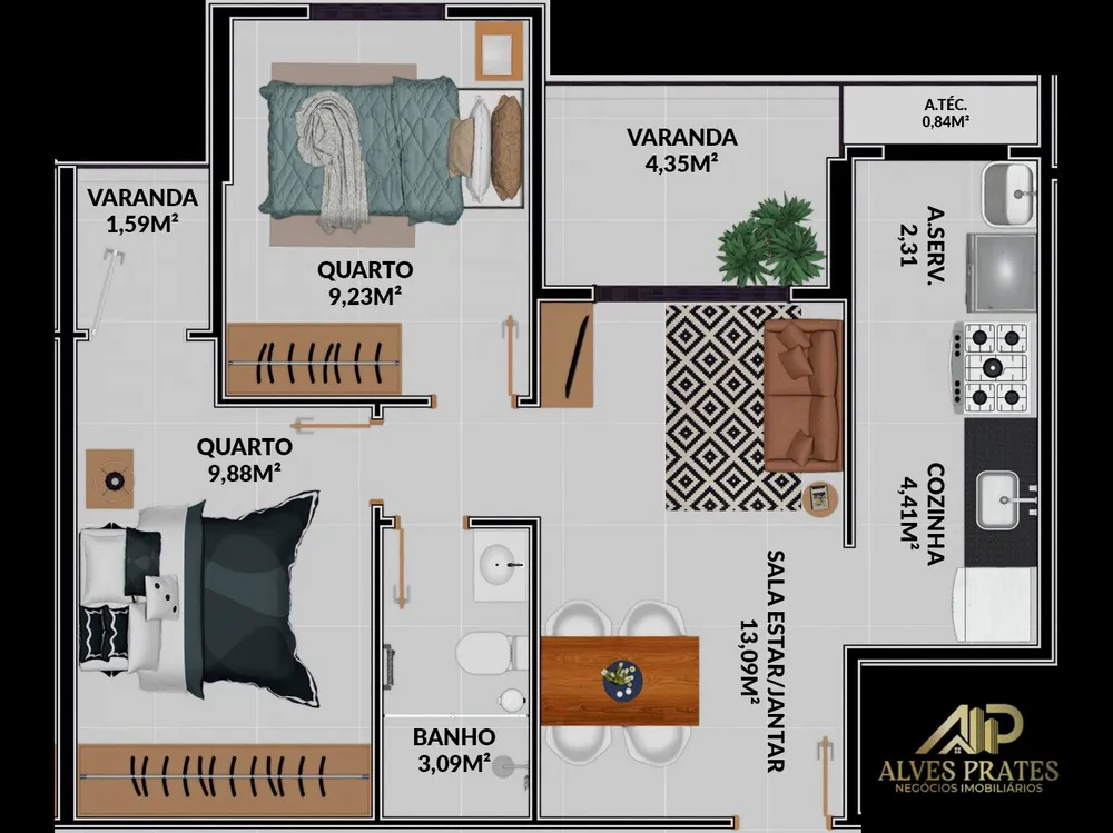 Apartamento, 2 quartos, 50 m² - Foto 16