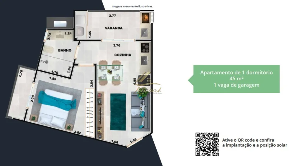 Apartamento, 1 quarto, 45 m² - Foto 7