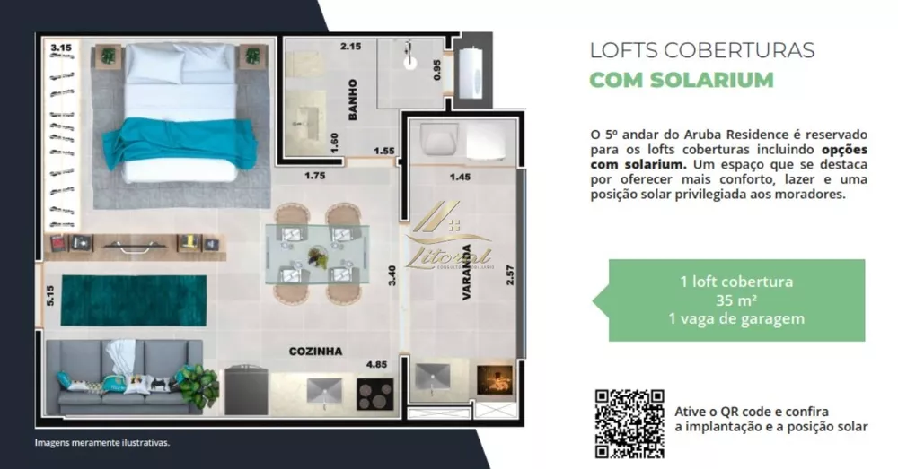 Apartamento à venda com 1 quarto, 45m² - Foto 3