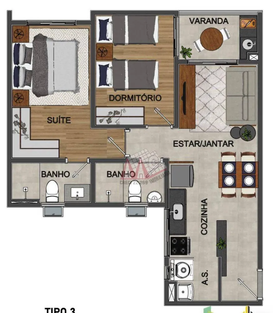 Apartamento, 2 quartos, 53 m² - Foto 8