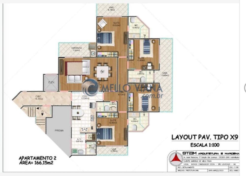 Apartamento à venda com 4 quartos, 166m² - Foto 1