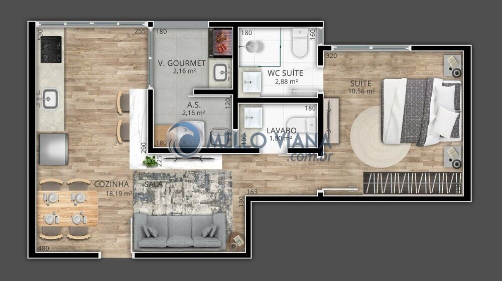 Apartamento à venda com 2 quartos, 68m² - Foto 1