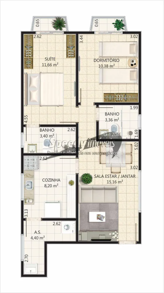 Apartamento, 2 quartos, 70 m² - Foto 3