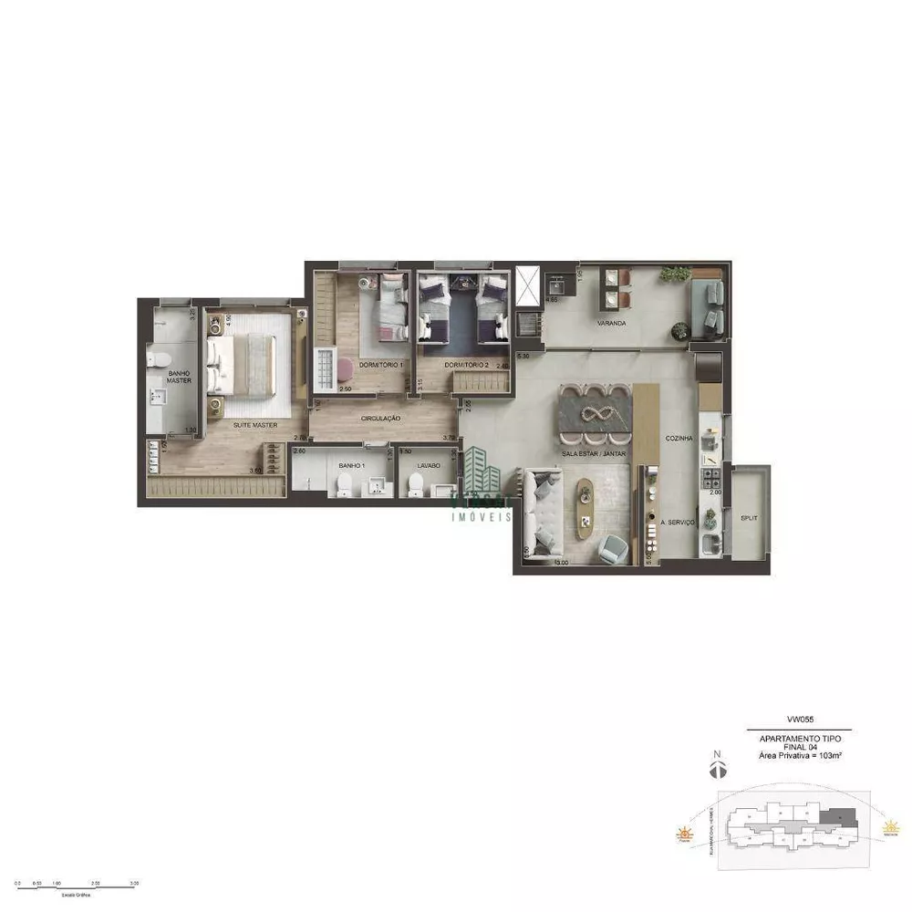 Apartamento, 1 quarto, 58 m² - Foto 2