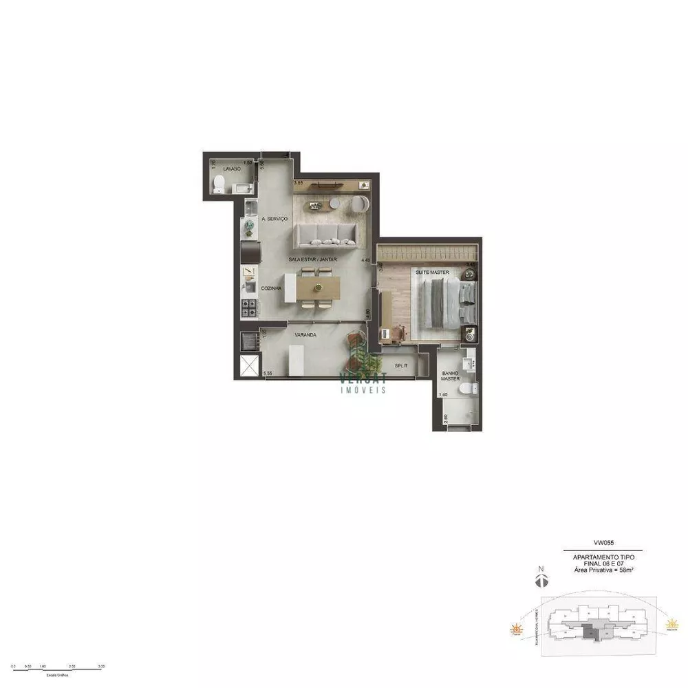 Apartamento, 1 quarto, 58 m² - Foto 3