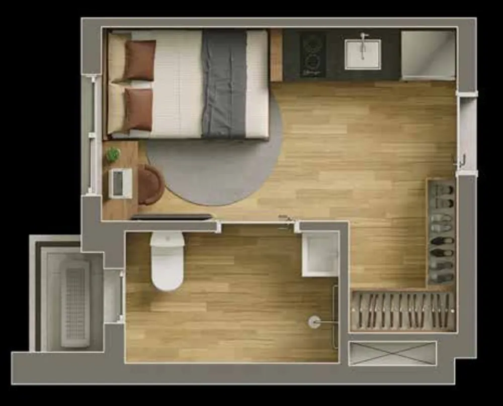 Kitnet-Studio, 19 m² - Foto 1