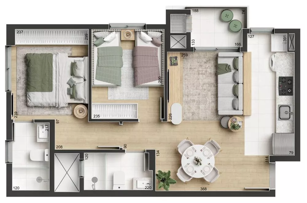 Apartamento, 3 quartos, 54 m² - Foto 8