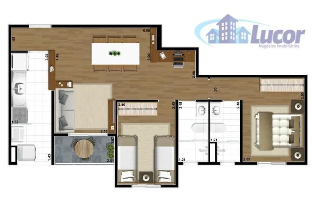 Apartamento, 2 quartos, 64 m² - Foto 3