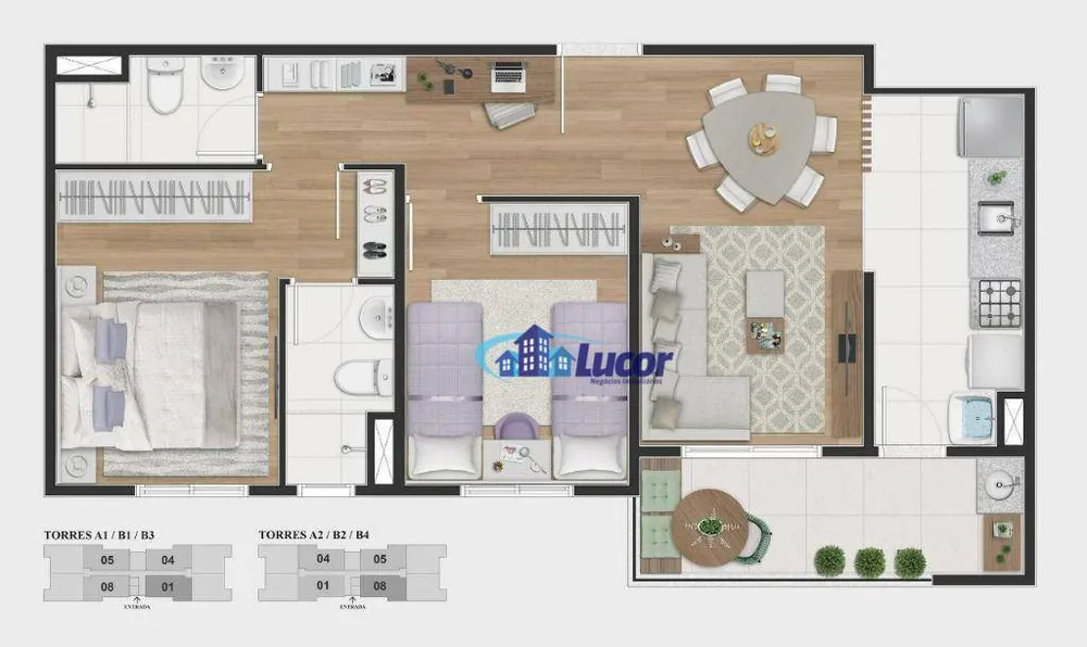 Apartamento, 2 quartos, 53 m² - Foto 1
