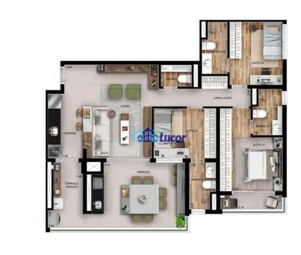 Apartamento, 3 quartos, 112 m² - Foto 3