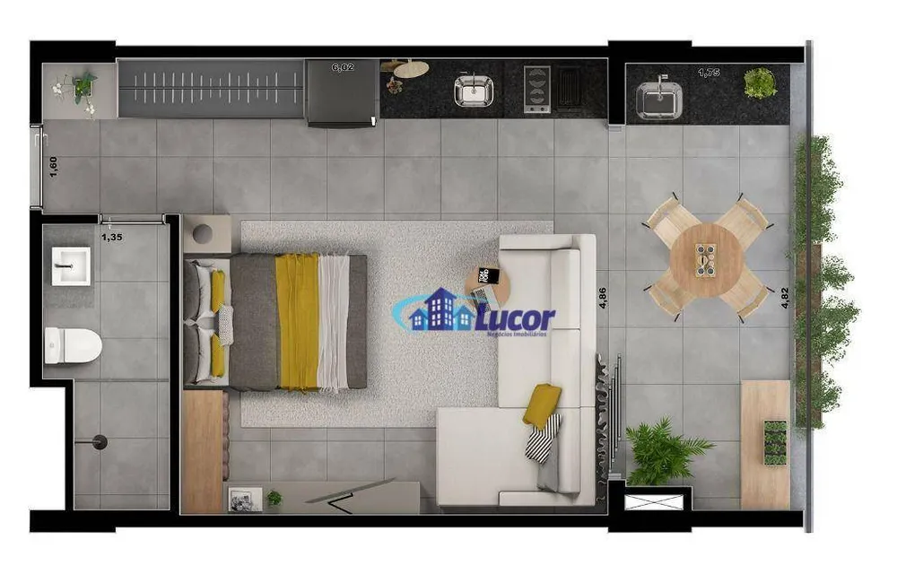 Apartamento, 1 quarto, 42 m² - Foto 2