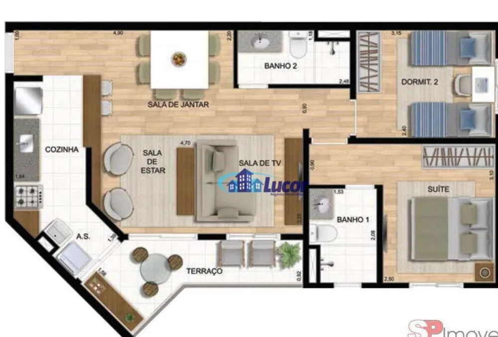 Apartamento, 2 quartos, 65 m² - Foto 1