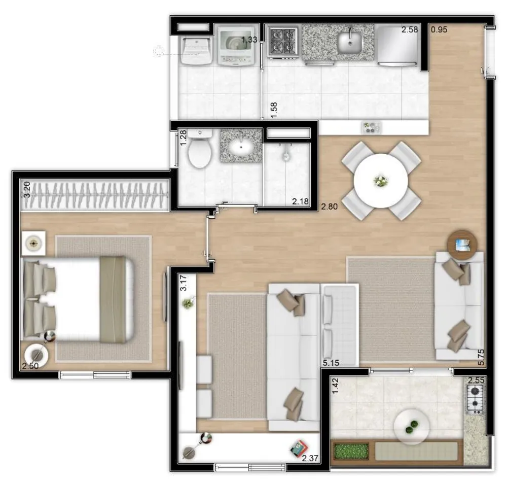 Apartamento, 2 quartos, 50 m² - Foto 3