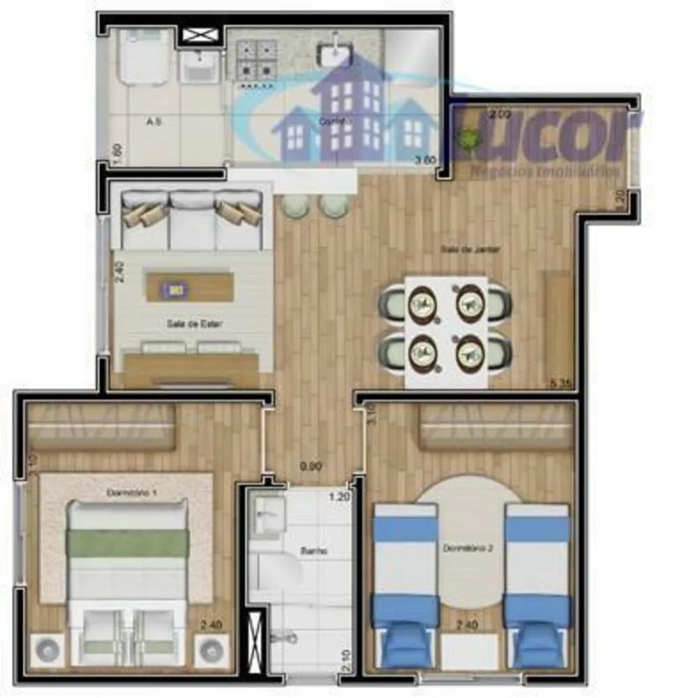 Apartamento, 2 quartos, 45 m² - Foto 3