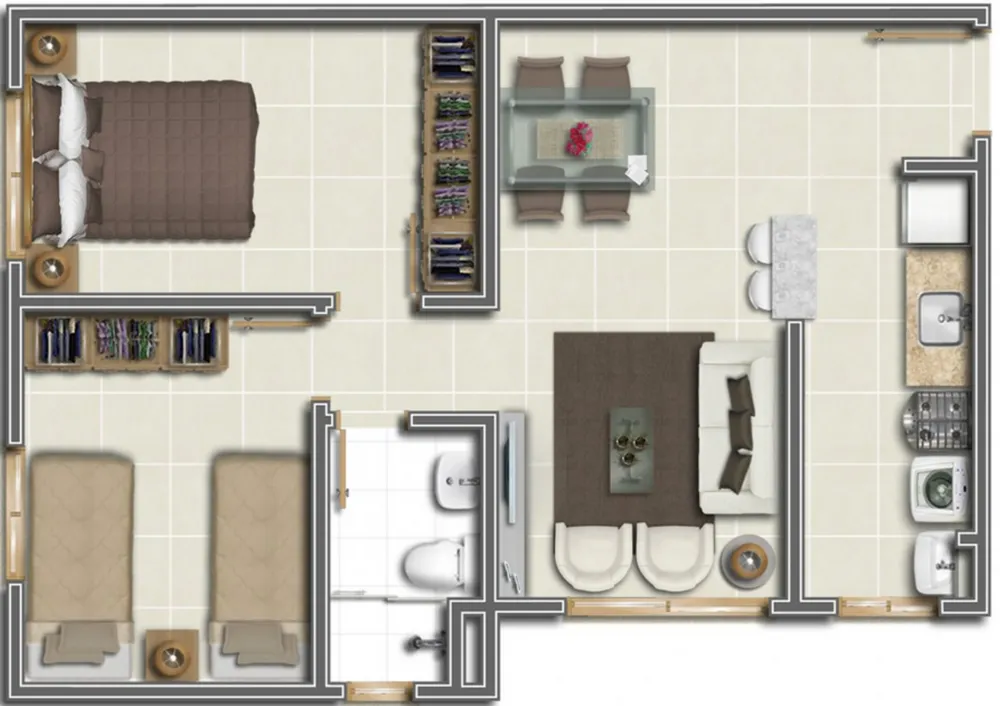 Apartamento, 2 quartos, 50 m² - Foto 1