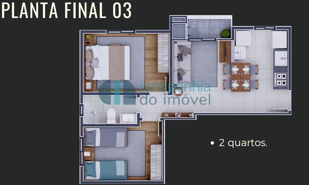 Apartamento à venda com 3 quartos, 59m² - Foto 2