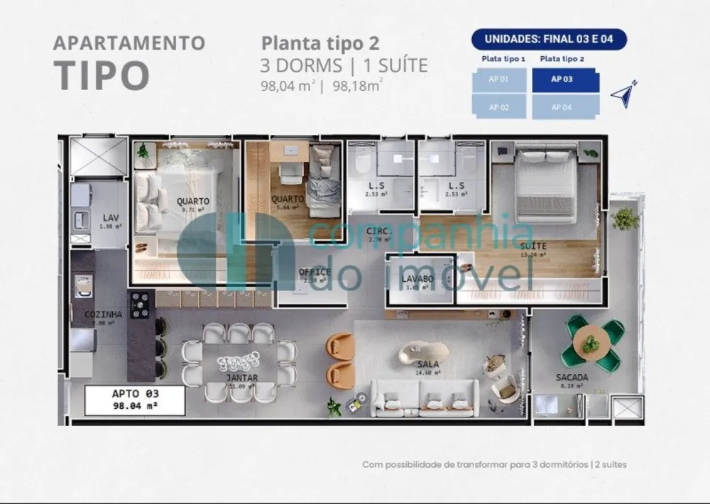 Apartamento, 3 quartos, 98 m² - Foto 13