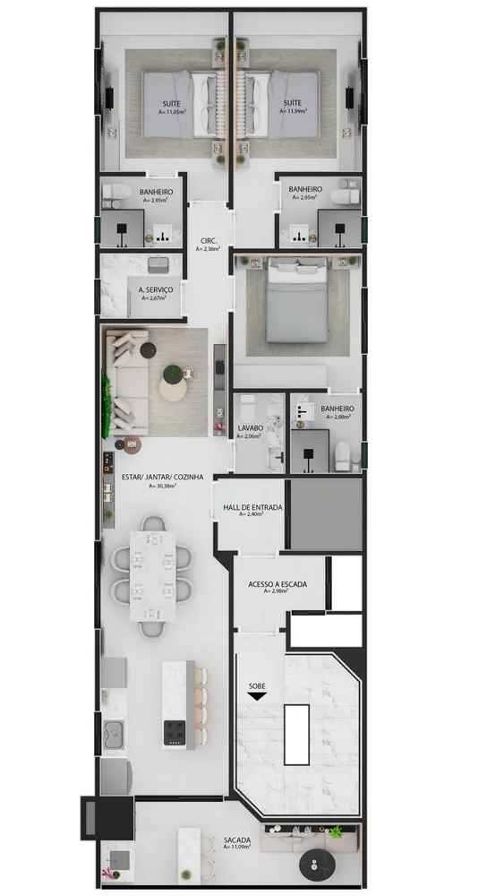 Apartamento, 3 quartos, 100 m² - Foto 6