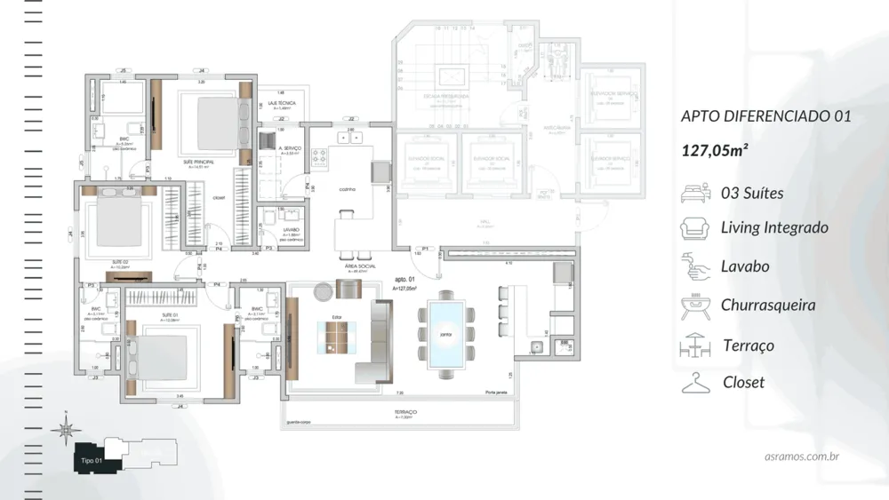 Apartamento, 3 quartos, 127 m² - Foto 10