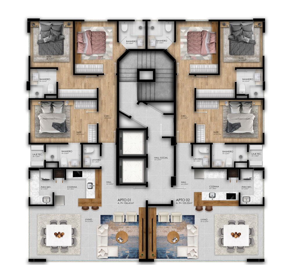 Apartamento, 3 quartos, 106 m² - Foto 2