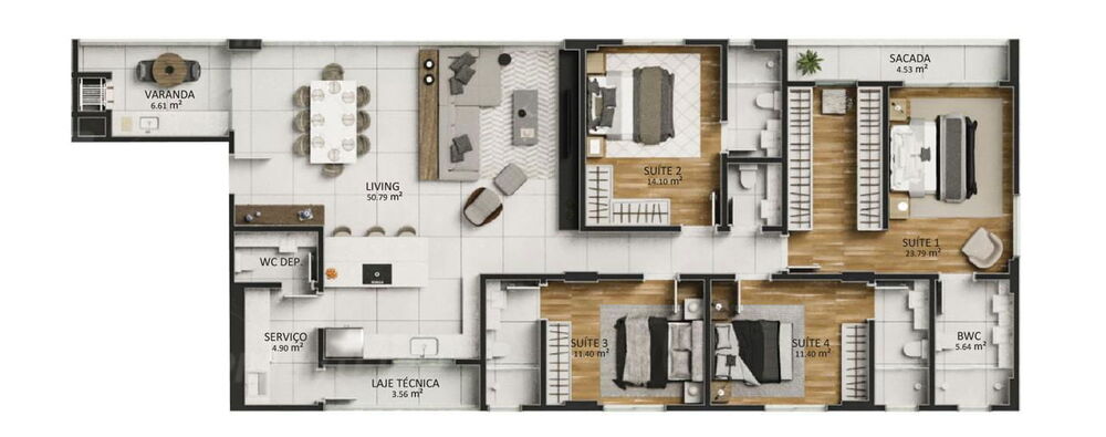 Apartamento, 4 quartos, 187 m² - Foto 3