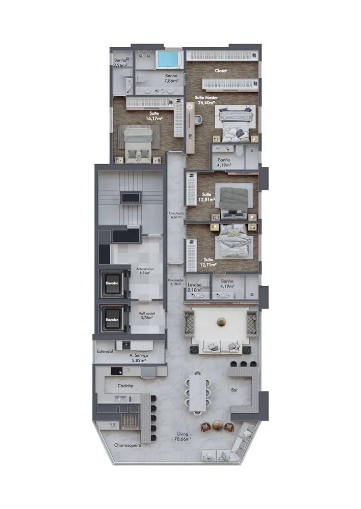 Apartamento, 4 quartos, 196 m² - Foto 10
