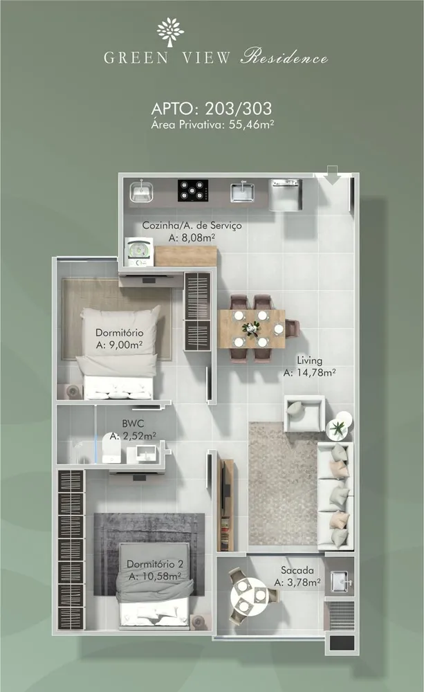 Apartamento, 2 quartos, 55 m² - Foto 6